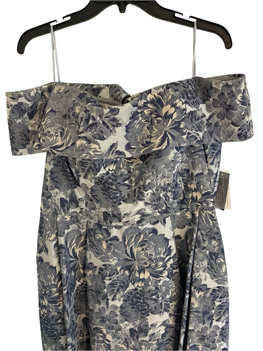Alex Evenings Jaquard Short Sleeve Off Shoulder Gown NWT - Picture 9 of 15